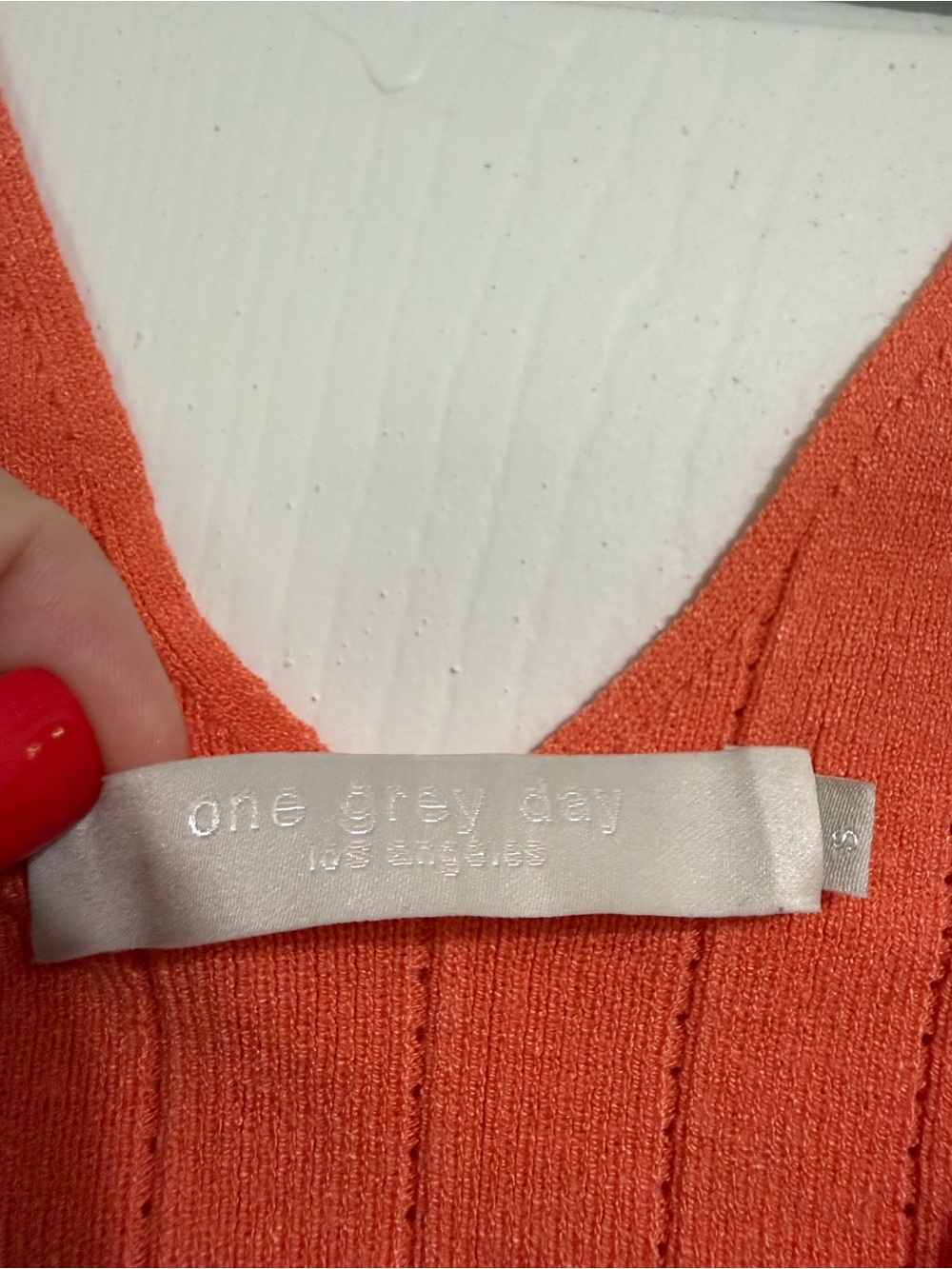 One Grey Day Persimmon V-Neck Wrap Dress - Picture 2 of 4